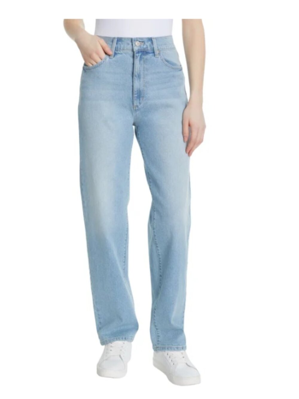 Gloria Vanderbilt Women's Relaxed Straight Leg Jean High Rise Light Blue Size 16